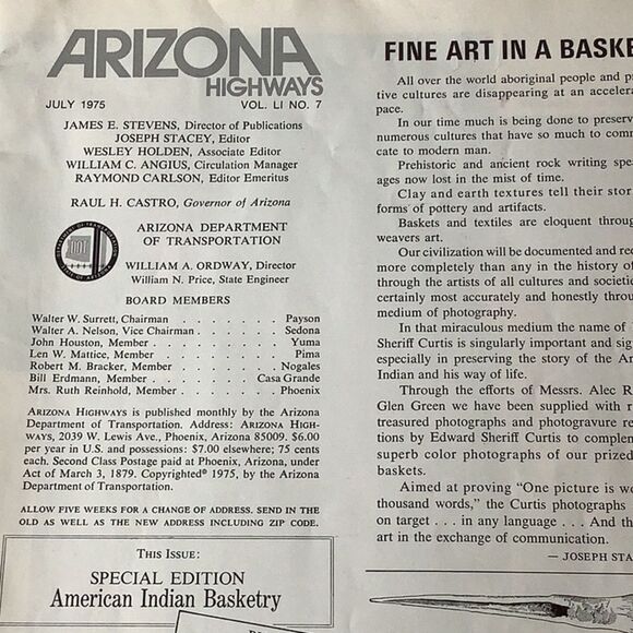Arizona Highways July 1975 Baskets - Picture 4 of 12